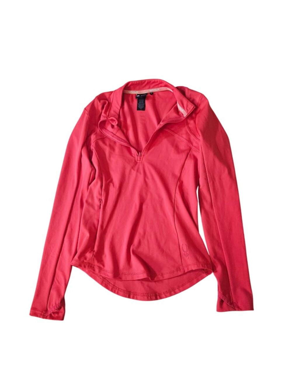 Spyder Womens Red Active Long Sleeve Half-Zip Pullover Size Small